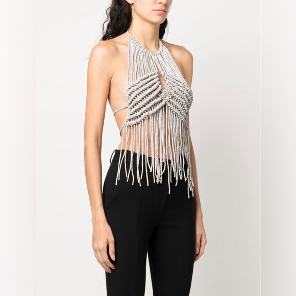 GIUSEPPE DI MORABITO Fringe Top in Silver - Picture 5 of 13